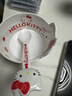 WNhellokitty餐具卡通三麗鷗碗家用宿舍用學(xué)生吃飯高顏 白色波點(diǎn)kt貓碗+勺子 曬單實(shí)拍圖