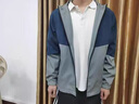 XJSGS官方國際正品牌男士高端夾克男春秋季寬松拼色立領外套輕奢侈男裝 高檔藍色【名牌男士】 春秋款 XL 建議【125-140斤】 曬單實拍圖