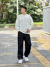森馬（Semir）休閑褲男工裝褲寬松直筒褲子秋季戶外長(zhǎng)褲純棉松緊腰101524127112 曬單實(shí)拍圖