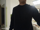 拇指白小T熱力加厚加絨長袖T恤秋冬新款保暖百搭打底衫 男款黑色 XL 曬單實拍圖