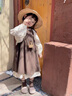 G.DUCKKIDS小黃鴨女童連衣裙秋裝中小童長(cháng)袖碎花裙套裝兒童裙子女寶寶公主裙 咖色 120 建議5~6歲【110-120cm】cm 曬單實(shí)拍圖