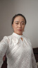 皮爾卡丹（pierre cardin）蕾絲打底衫女歐貨立體花朵加絨2025春季新款半高領(lǐng)泡泡袖毛衣上衣 米白色(不加絨)面料 M 建議90-110斤 曬單實(shí)拍圖