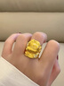 歐顏黃金牡丹花戒指女士新款古風(fēng)大花999足金戒子指環(huán)生日送老婆禮物 黃金牡丹戒指 曬單實拍圖