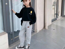 唐獅童裝女童牛奶絲衛褲兒童2025新款親膚透氣長(cháng)褲中大童女孩耐磨運動(dòng)褲 【1件裝】灰(櫻桃) 120 曬單實(shí)拍圖