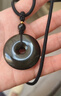 瑞德羅曼天然烏金黑曜石吊墜男女冰種彩虹眼平安扣本命年禮物 【收藏級】黑曜石平安扣 曬單實(shí)拍圖