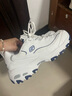 斯凱奇（Skechers）女鞋秋冬小白熊休閑鞋子厚底增高百搭運(yùn)動(dòng)軟底老爹鞋99999863 白色/海軍藍(lán)色/WNV 38 曬單實(shí)拍圖