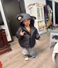 英氏（YEEHOO）兒童加厚羽絨服外套冬季防寒小熊羽絨服中大童外套超韌絨 亞光黑 105 cm-充絨量55g 曬單實(shí)拍圖