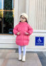 G.DUCKKIDS2025新款冬季兒童羽絨服可愛(ài)小熊保暖外套男女童冬裝時(shí)尚百搭棉衣 玫紅色 100 cm 曬單實(shí)拍圖