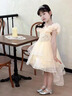 奧萬(wàn)森aowansen公主裙女童禮服輕奢小眾高端花童婚禮小女孩生日連衣裙兒童演出服 花邊香檳前短后長(cháng)【長(cháng)袖】 160 cm 曬單實(shí)拍圖