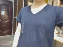 優(yōu)衣庫女裝竹節(jié)紗V領(lǐng)T恤/短袖棉白T上衣打底內(nèi)搭春夏新款483576 09 黑色 M /160/84A 曬單實拍圖