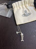 薇薇安·威斯特伍德（Vivienne Westwood）西太后旗艦正品項鏈女生魚(yú)骨形土星吊墜貓眼色石生日禮物送女友 銀色 曬單實(shí)拍圖