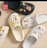 名創(chuàng  )優(yōu)品（MINISO）洞洞鞋男女夏季外穿涼鞋防滑厚底踩屎感包頭涼拖鞋 卡其+海洋星星 曬單實(shí)拍圖