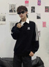 KARPAKER美式潮牌衛衣男女款秋冬季寬松翻領(lǐng)時(shí)尚衣服拼接POLO領(lǐng)休閑上衣男 莫奈紫（NE01） L （推薦體重130-140斤） 曬單實(shí)拍圖