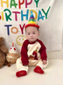G.DUCKKIDS百天周歲嬰兒衣服春秋裝男寶寶1歲抓周連體衣秋季嬰幼兒爬服外出 紅色春秋款 90cm 90 曬單實(shí)拍圖