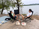 小魔戶(hù)外折疊椅 折疊靠背椅加高月亮椅露營(yíng)折疊凳子便攜躺椅釣魚(yú)椅 黑 曬單實(shí)拍圖