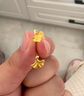 周大福 拉絲銀杏葉黃金耳釘耳飾(工費(fèi)220)約1.55g EOF708 曬單實(shí)拍圖