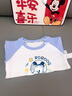 巴布豆寶寶衣服男童套裝小童洋氣可愛兩件套純棉親膚打底衫上衣百搭童裝 白拼藍(lán) 懸浮巴布+藍(lán) 黃圈巴布x 120 曬單實(shí)拍圖