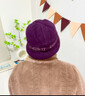 恒源祥帽子女冬季中老年人保暖加絨針織帽媽媽老人老太太奶奶兔毛毛線(xiàn)帽 深紫色-三件套(帽子+圍巾+手套) 均碼-高彈不勒頭[56-60CM] 曬單實(shí)拍圖