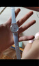 斯沃琪（Swatch）瑞士手表  無盡天藍開學(xué)季禮物雙日歷男女學(xué)生石英腕表 天藍色 34mm 曬單實拍圖
