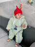 G.DUCKKIDS小黃鴨童裝嬰兒棉服外出冬季新生兒連體衣夾棉加厚百天男寶寶衣服 米白色 80cm 80碼7-11月(建議寶寶75-)cm 曬單實(shí)拍圖
