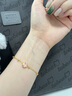 中國珠寶黃金手鏈女足金琺瑯?biāo)娜~草金手鏈七夕情人節(jié)禮物送女友老婆 曬單實(shí)拍圖