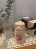 可愛女生保溫杯凱蒂貓迷你水杯高顏值便攜小巧防摔兒童不銹鋼杯子 奶粉色mini保溫杯200ml 單杯+貼紙+貼片DIY 曬單實(shí)拍圖