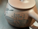 藏壺天下【政府補貼】宜興紫砂壺純手工刻繪茶壺家用茶具紫泥荷趣石瓢壺 曬單實(shí)拍圖