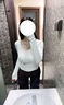 UR2025冬季新款女裝簡約褶皺紐扣式坑條肌理修身T恤UYB450011 白綠 S 曬單實拍圖