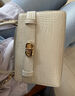 CHARLES&KEITH鱷魚(yú)紋凱莉包手提斜挎婚包包女包生日禮物CK2-50270880-1 Ivory象牙色 S 曬單實(shí)拍圖