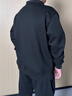 胖哥哥大碼男裝美式羊毛衛(wèi)衣加肥加大胖子上衣春秋休閑立領(lǐng)上衣 確實黑 6XL（280-300斤） 曬單實拍圖