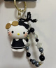 三麗鷗卡通HelloKitty凱蒂貓串珠書(shū)包掛件鑰匙扣手鏈玩偶公仔掛飾 三麗鷗家族悠閑假期鑰匙扣/凱蒂貓【黑色】 三麗鷗家族悠閑假期鑰匙扣 曬單實(shí)拍圖