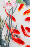 瑪朵維汀新中式蘇繡九魚圖玄關(guān)裝飾畫豎版手工刺繡走廊過道背景畫掛墻壁畫 《年年有余》 尺寸：75*135cm 曬單實(shí)拍圖