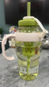 【京東物流】水杯冰霸吸管杯高顏值學(xué)生茶水分離大容量杯子 肚肚杯1個(gè)-淺綠色 曬單實(shí)拍圖