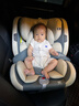 貝倍適（BAYBETSS）兒童安全座椅汽車用0-4-12歲寶寶360度旋轉嬰兒車載坐椅ISOFIX 米灰色【遮陽棚+上拉帶+側保護】 曬單實拍圖