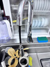 九牧（JOMOO）廚房水槽304不銹鋼雙軌壓紋大單槽洗菜盆一體盆多洗菜池洗碗槽 寬邊雙軌-70*48（含龍頭） 曬單實(shí)拍圖