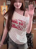 LDBE 波點(diǎn)斜肩短袖t恤女夏季美式復(fù)古辣妹風(fēng)設(shè)計(jì)感獨(dú)特漂亮上衣顯瘦 白色 M 【80-100斤】 曬單實(shí)拍圖