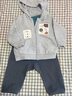 babylove男女寶寶外套春秋洋氣百搭上衣兒童連帽運(yùn)動(dòng)服休閑外出服 淺麻灰 90 曬單實(shí)拍圖