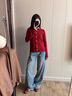 TOMMY HILFIGER25新款秋冬女裝雙面穿優(yōu)雅通勤合身圓領(lǐng)針織開衫外套40846 紅色/紅白條紋0E5 XS （推薦：90-100斤） 曬單實(shí)拍圖