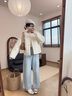 森馬（Semir）棉服女肌理菱格內搭寬松慵懶風(fēng)2025冬季新款抽繩輕薄棉衣百搭 奶白10536 M 曬單實(shí)拍圖