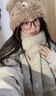 恒源祥圍巾女生冬季韓系可愛(ài)小巧兒童小圍脖護頸加厚保暖軟糯 多色針織圍巾-橘黃 曬單實(shí)拍圖