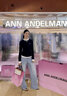 ANN ANDELMAN【明星同款】官方直營(yíng)春季假兩件內(nèi)搭修身半開衫毛針織拼色打底衫 深藍(lán)色 M 曬單實(shí)拍圖