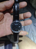 冠琴男士全自動(dòng)機械手表瑞士品質(zhì)高檔商務(wù)皮帶休閑百搭日歷防水男名表 銀圈黑面黑皮 39mm 曬單實(shí)拍圖