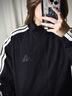 adidas李現同款寬松插肩袖三條紋夾克外套男女秋季阿迪達斯輕運動(dòng)   黑色/白（女生建議買(mǎi)小碼）   L 曬單實(shí)拍圖