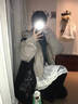 圣保美羽絨棉服女冬季連帽工裝外套2025新款加厚短款保暖派克服棉衣棉襖 灰白色 S 碼 曬單實拍圖