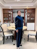緹米媗中老年女裝秋裝休閑套裝媽媽裝春秋運動服金絲絨時尚拼接三件套 孔雀藍（213088三件套） 2XL 建議穿118-130斤 曬單實拍圖