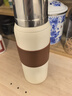 恩爾美保溫杯大容量陶瓷內膽男士悶泡茶水分離杯便攜商務(wù)辦公車(chē)載水杯子 珍珠白1000ml【陶瓷內膽+雙飲】 曬單實(shí)拍圖