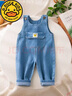 G.DUCKKIDS兒童牛仔背帶春秋新品2025背心式高腰男女寶寶背帶褲兒童兩用襠潮 藍色貼標 100 cm 可開(kāi)檔 曬單實(shí)拍圖