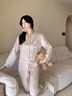 CGZK【100%桑蠶絲】睡衣女春秋季夏款Kitty凱蒂貓高級感長(cháng)家居服套裝 富婆KT【長(cháng)袖+長(cháng)褲+發(fā)圈】 XL 推薦120-140斤 曬單實(shí)拍圖