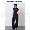 UR2025秋季新款女裝休閑日常字母印花修身圓領(lǐng)T恤UYY450276 藏青 M 曬單實(shí)拍圖