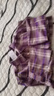 純棉格子襯衫女中年媽媽款時(shí)尚通勤顯瘦長(cháng)袖襯衣 紫色 3XL 136-145 曬單實(shí)拍圖